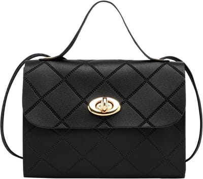 Elegante schoudertas van PU leer voor dames, modieuze crossbody tas met afneembare schouderband, zwart