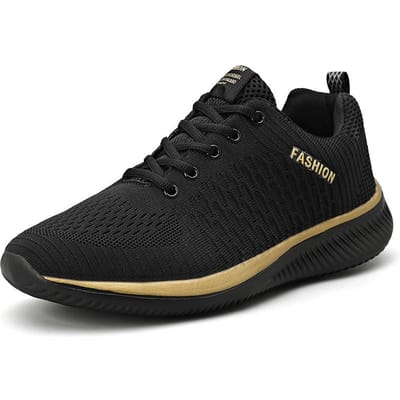 Ademende Heren Hardloopschoenen Lichtgewicht Dames Sneakers Antislip Outdoor Heren Sneakers Zachte Sportschoenen Wandelen Tennis Unisex 36 black
