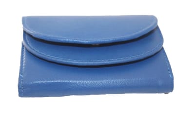 Leren portemonnee voor dames / kleine portemonnee dubbele klep / tienerbeursje in rood, paars, roze, groen, navy, blauw, zwart leer / 124