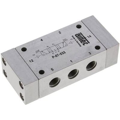 5/3 G1/4'' Middenuitlaat Luchtgestuurd Ventiel 0-8bar/0-112psi Airtec