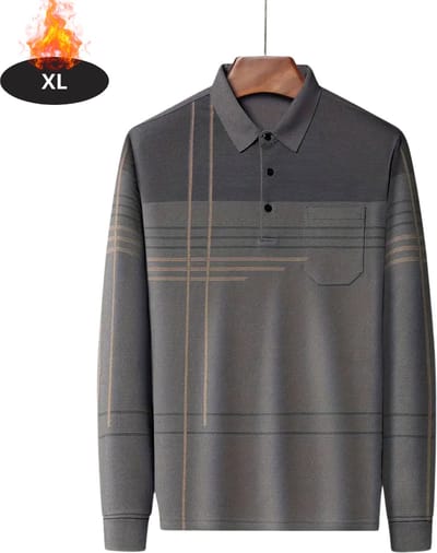 Livano Poloshirt Heren - T-Shirt Heren - Shirt - Overhemd - Polo Shirt Lange Mouwen - Grijs - XL