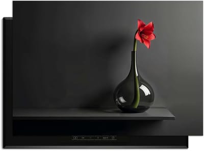KitchenArt - Crimson Silence - Inductie Beschermer - 83x51.5 cm - Kookplaat Beschermer - Luxe Afdekplaat Inductieplaat - Anti-slip & Oprolbaar - Beschermmat Inductiekookplaat