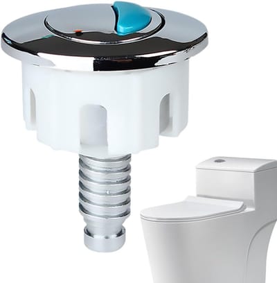 Toiletspoelknop - Dubbele spoelknop - Water besparen - Dubbele spoelfunctie - 49 x 75 cm - Zilver