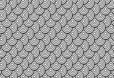 Fotobehang Abstract Modern Circle  Black White | XL - 208cm x 146cm | 130g/m2 Vlies
