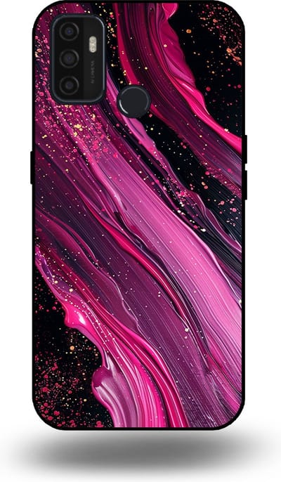 Smartphonica Telefoonhoesje geschikt voor OPPO A32 / A53 / A53s met marmer opdruk - TPU backcover case marble design - Paars Roze geschikt voor Oppo A32;Oppo A53;Oppo A53s