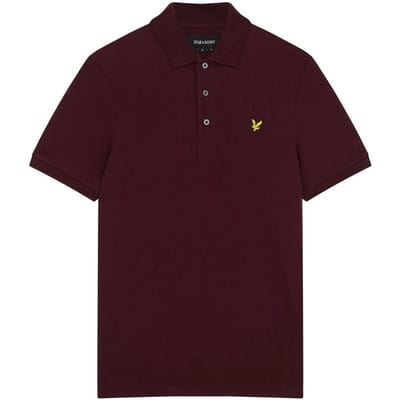 Lyle & Scott-logo op de borst van Weavers Claret Burgundy poloshirt