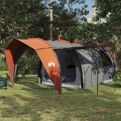 vidaXL - Tunneltent - 6-persoons - Grijs - en - Oranje