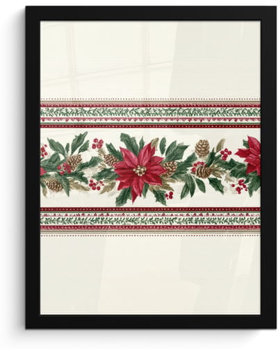 Poster in lijst - Fotolijst 30x40 cm - Posters - Kerststrook - Pointia - Rood - Groen - Posterlijst zwart - Decoratie - Wanddecoratie woonkamer - Muurdecoratie slaapkamer - Kerstversiering - Kerstdecoratie voor binnen - Kerstmis
