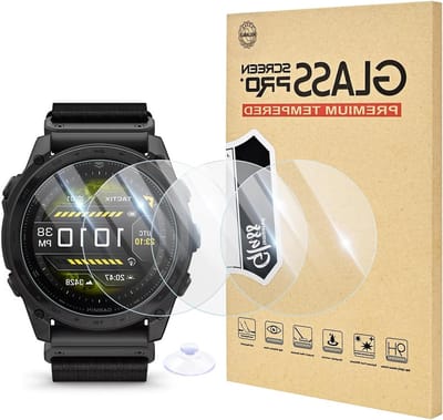 Set van 4 Screen Protectors voor 47 mm Smartwatch, 9H HD Helder Tempered Glass, Krasbestendig en Bubbelsvrij, Ideaal voor Tactix 8