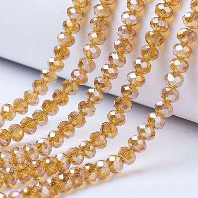 10 strengen gefacetteerde rondelle glaskralen, 8 mm transparante AB gekleurde abacus spacers kralen voor sieraden armband ketting maken, Peru