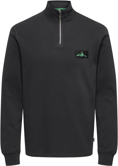 Only & Sons Trui Onsthor Reg Sweat Half Zip Cs 22036847 Jet Black/ Blarney Mannen Maat - S