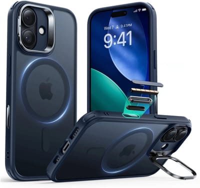 ESR Hoesje Geschikt voor iPhone 17 - Classic Hybrid HaloLock Stand - Compatibel met MagSafe & Qi2 - Back Cover met Standaard - Camera Kickstand - Camera Control - Blauw