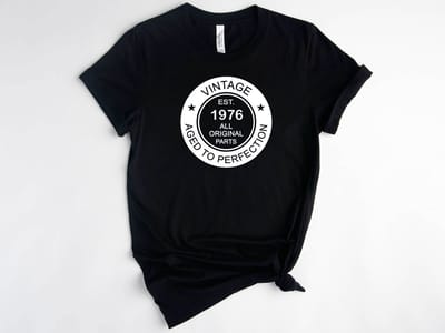Lykke Aged to Perfection T-shirt | Vintage original 1975 quality| Unisex T-shirt |Vintage 1975| 50 Jaar | Heren – Dames |M