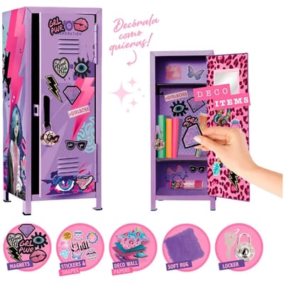 van der Meulen metalen locker speelgoed met stickers en magneten.