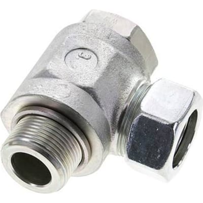 28L & M33x2 Verzinkt Stalen Swivel Joint Snijringkoppeling Buitendraad 160bar Draaibaar ISO 8434-1