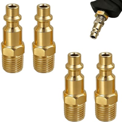 Dailygoods- Slangverbinder 1/4 inch - Messing Aansluitstuk - Persluchtaansluiting - Slangkoppeling met Ventielstopcontact - Duurzaam en Betrouwbaar - Hoogwaardige Materiaal - Luchtkoppeling