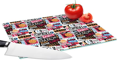 Glazen Snijplank - 28x20 - Basketbal - Quotes - Patroon - Alfabet - Snijplanken Glas