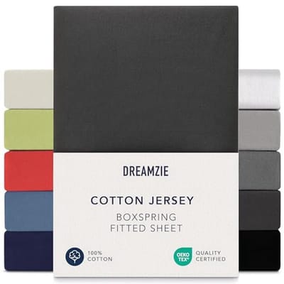 Boxspring Hoeslaken 180x200 cm - 200x200 cm, 100% Katoen, Hypoallergeen, Oeko-Tex, Zwart