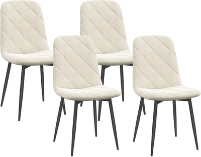 HOMCOM-Eetkamerstoel-45x54x87cm-Polyester-Crème