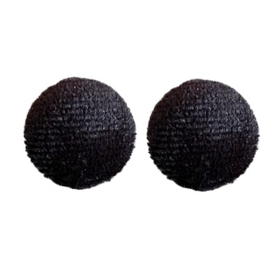 Clip oorbellen -zwart -fluweel 1.5 cm- geen gaatje- Charme Bijoux