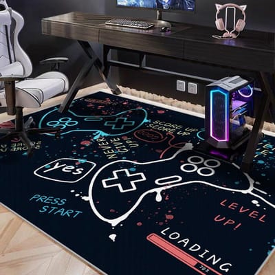 Tapis de salle de jeu, Tapis de chambre et de bureau pour chaise d'ordinateur pivotante, Tapis de sol insonorisé et antidérapant pour la maison, Décoration intérieure 80*120cm