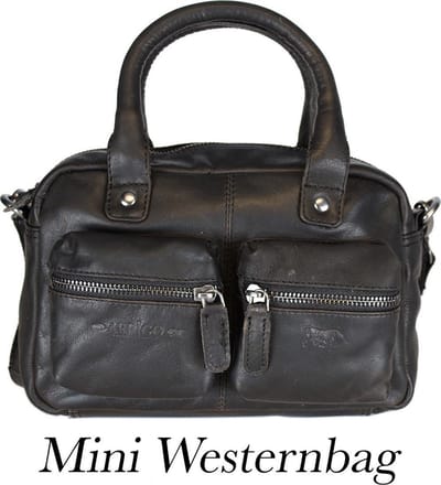Arrigo Klein Tasje Dames • Schoudertasje • Mini Westernbag • Leer • Zwart