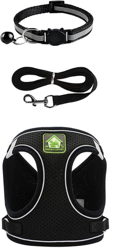 White-Label® Kattenharnas - Kattenrugzak - Zwart