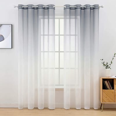 Jhubersproducts - Transparante Gordijnen - Vitrage Set van 2 - Decoratief en Luchtig - Wit Grijs-Wit - Voor Slaap- en Woonkamer - 225 x 140 cm