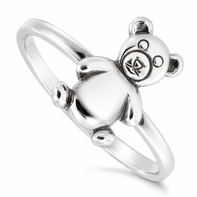 925 Sterling Zilveren Kinderring met Beertje – Meisjesring – Teddybeer Ring