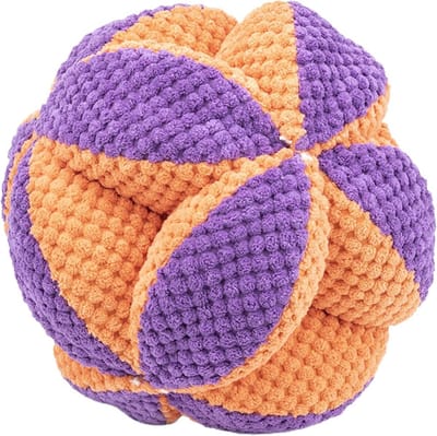 Snuffelbal voor honden - Voederspeelgoed pluche - Mentale stimulatie - Vertraagt eettempo - 18 x 18 cm - Multicolor