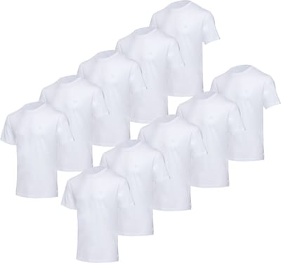 BOXR Underwear - T Shirt Heren - Regular Fit - Bamboe & Biologisch Katoen - 10-Pack Wit - Ronde Hals - Zijdezacht & Ademend