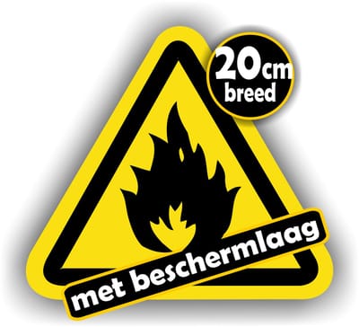 Jerma - Brandgevaarlijke Stoffen - Sticker - 20 cm – Vinyl - Zelfklevend - Binnen en Buiten gebruik