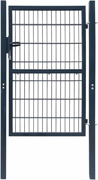 2D Tuinpoort - Hekwerk Deur - Tuin Afscheiding - Roestbestendig Staal - 106x130cm - Antracietgrijs