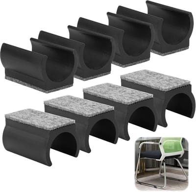 Viltglijders voor rodelstoelen, Ø 22 mm - 8 stuks - Voor cantilever stoelen, zwart