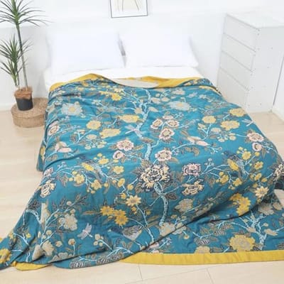 Boheemse Dubbelzijdige Plaid - 100% Biologisch Katoen Deken - Gezellige Accenten voor Bank en Fauteuil - 200 x 230 cm