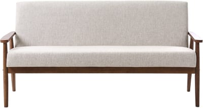 ESRUM - Driezitsbank - Grijs/Donkerbruin - Polyester