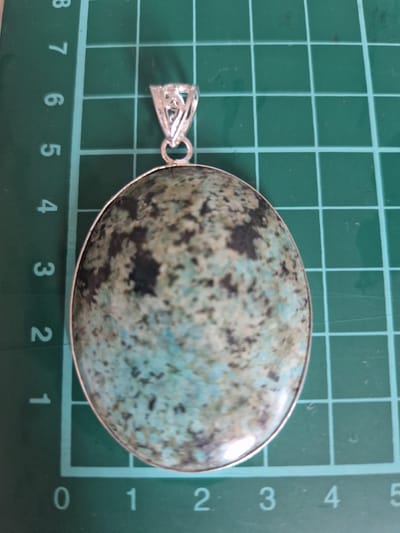 Gemstones-silver natuursteen hanger jaspis oceaanblauw 925-sterling zilver