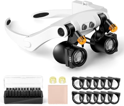 Vergrootbril met LED-licht en verwisselbare lenzen voor hobby en knutselen