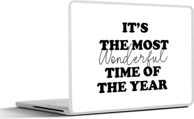 Laptop sticker - 15.6 inch - Kerst - Spreuken - Quotes - It's the most wonderful time of the year - 36x27,5cm - Laptopstickers - Laptop skin - Cover