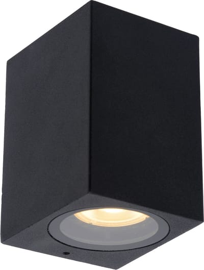 Lucide ZARO - Wandspot / Wandlamp Binnen/Buiten - 1xGU10 - IP44 - Zwart