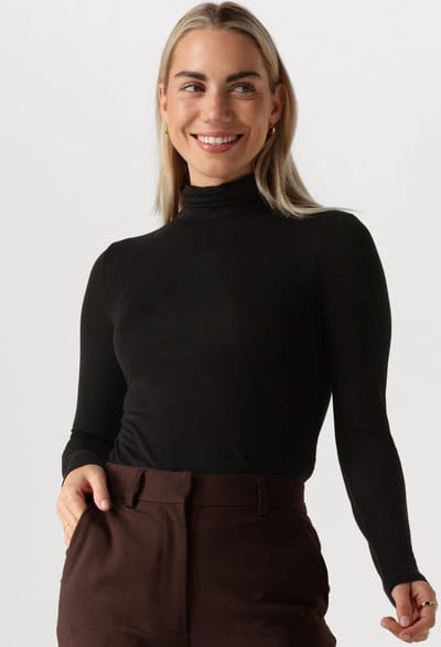 EDITED Raya Longsleeve Tops & T-shirts Dames - Shirt - Zwart - Maat 34