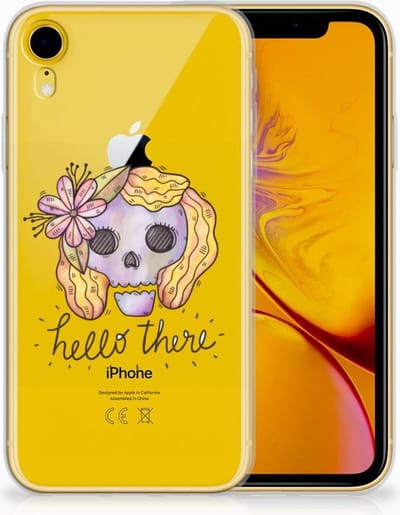 Silicone Back Case Apple iPhone Xr Boho Skull