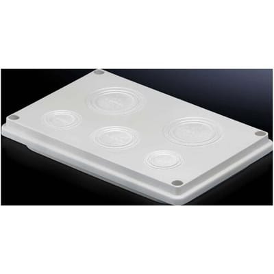 Rittal SV 9665760 Kabeldoorvoeringsplaat Met uitsparingen Plaatdikte (max.) 160 mm Isolatiemateriaal Grijs (RAL 7032) 1 stuk(s)