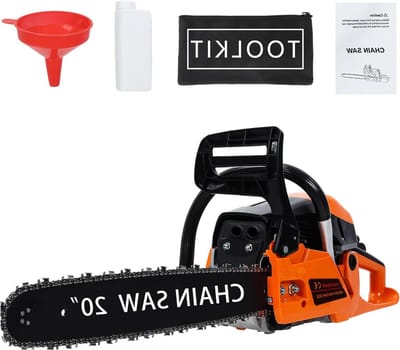 Benzine Kettingzaag - Motorzaag Bosmaaier - Hout Zagen - Krachtige 58cc Motor - 20 Inch Zaagblad - Rood