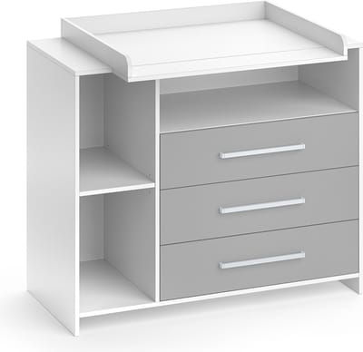 Vicco Oskar Commode – 113 x 100 cm Wit/Grijs