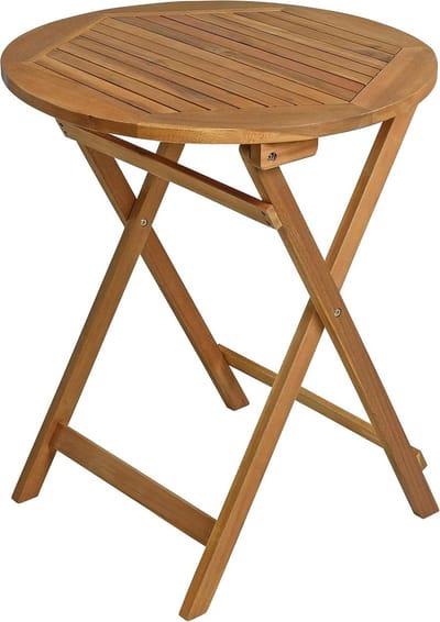 Vouwbare Houten Balkon Tafel - 60 cm Diameter, Tuinmeubels, Opvouwbaar, Bijzettafel