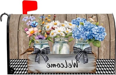 Brievenbus Cover - Brievenbushoes Magnetisch - Brievenbus Decoreren - Waterdicht Oxford Doek - 53 x 46 cm - Zwart/Wit