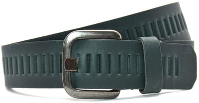 Timbelt Leren Geperforeerde Sleufjesriem Riem voor Dames en Heren - Breedte 4 cm - Sleufjes Riem Echt Leer - Groen - Riemmaat 95 - Totale lengte 110 cm