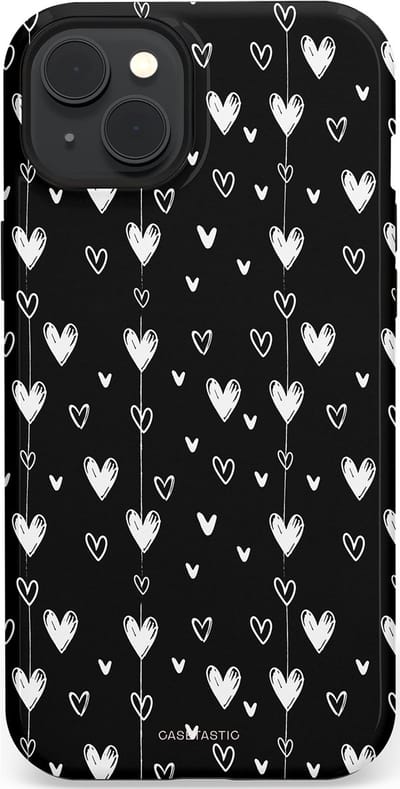 Casetastic Hoesje Geschikt voor Apple iPhone 15 Plus Magsafe - Stijlvolle Beschermende Duo-layer Case - Hangend Hartje