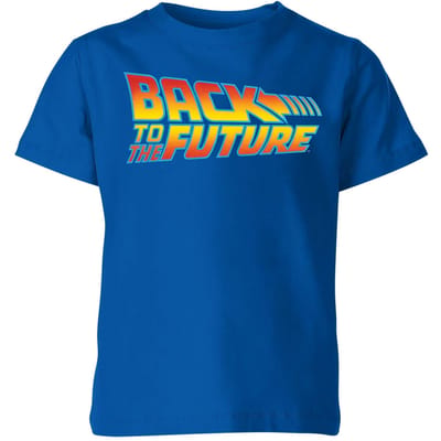 Back To The Future Classic Logo Kids' T-Shirt - Blue - 98/104 (3-4 jaar)